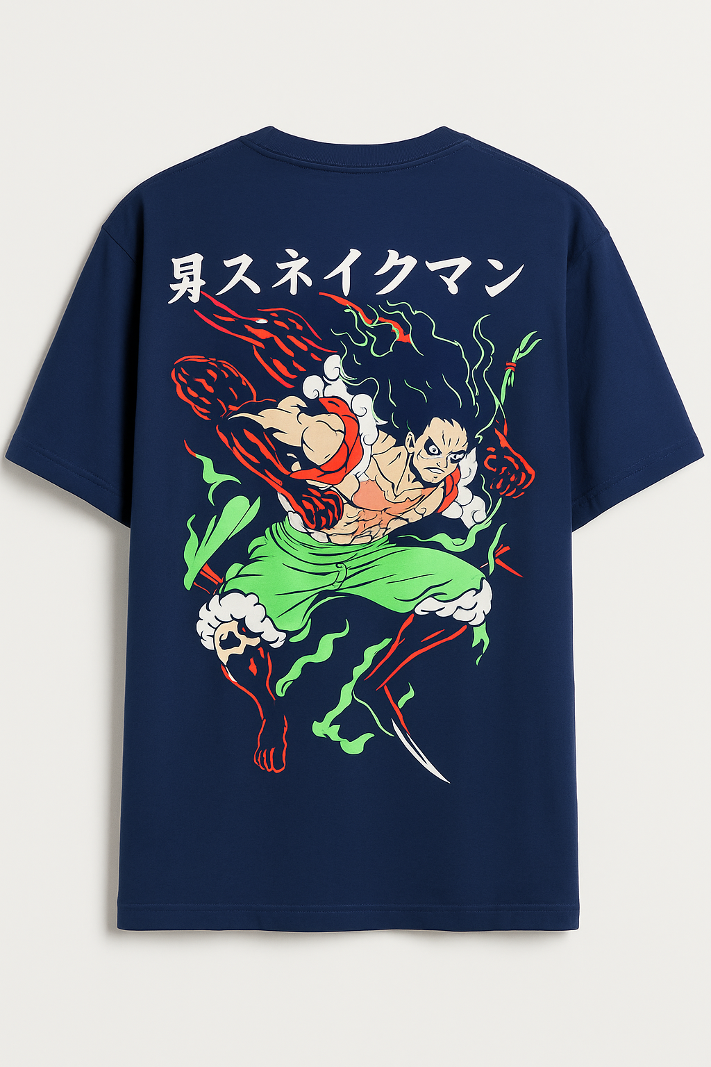 Anime Back Graphic T-shirt with Japanese Letters