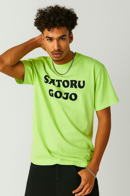 Jujutsu Kaisen Satoru Gojo Anime Back Print Neon T-shirt